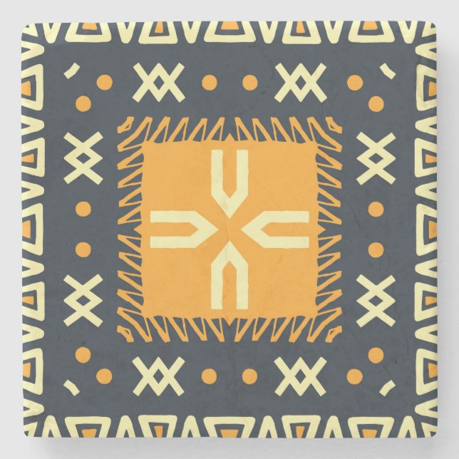 Porta-copo De Pedra Shawl Design: Praça Batik Indiana. (Frente)