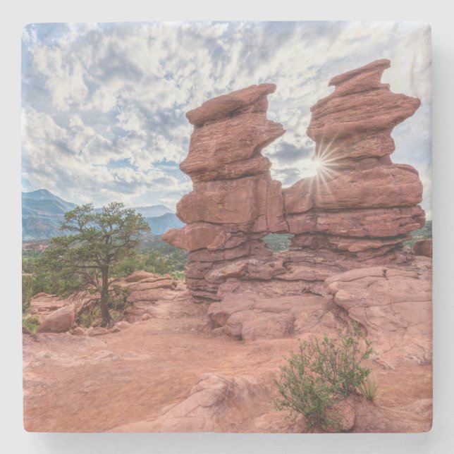 Porta-copo De Pedra Siamese Twins Colorado Sunburst (Frente)
