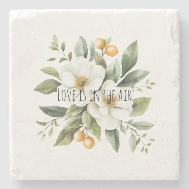 Porta-copo De Pedra Sicily Italian Rustic Blue Stripes Bridal Shower (Frente)