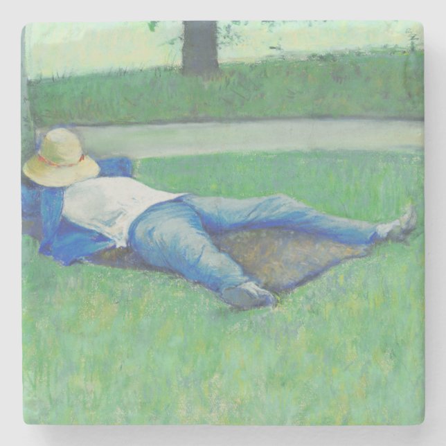 Porta-copo De Pedra Siesta (por Gustave Caillebotte) (Frente)