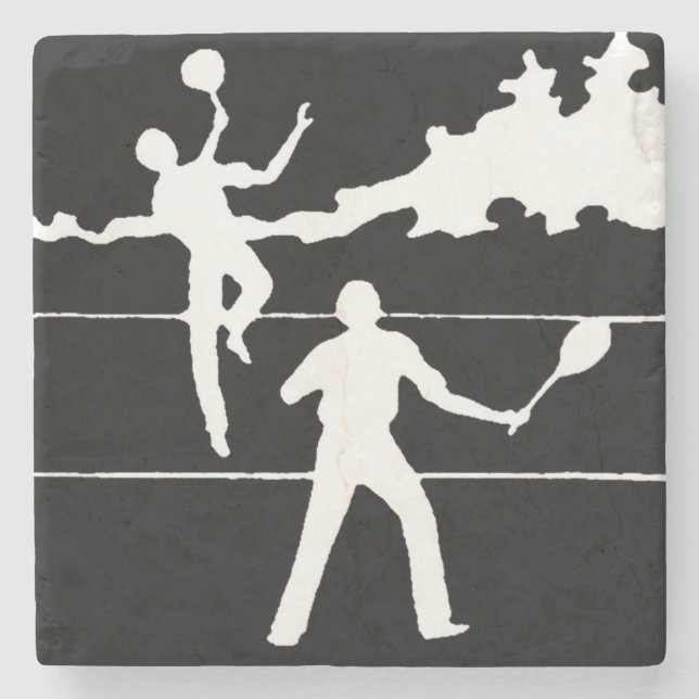 Porta-copo De Pedra Silhouette Tênis de Retro (Frente)