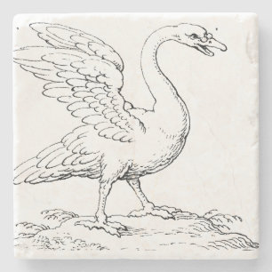Porta-copo De Pedra Símbolo de Cisne de Amor e Fidelidade Arte Refinad