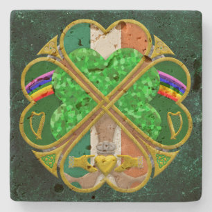 Porta-copo De Pedra Símbolo do Patrimônio do Trevo Celta Inspirado Irl