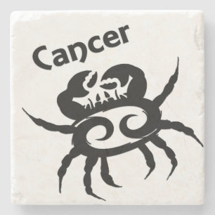 Porta-copo De Pedra Símbolo e sinal Zodiac do cancer
