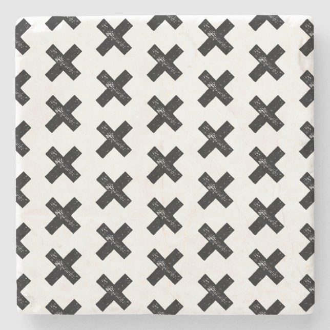 Porta-copo De Pedra Símbolo matemático preto e branco "Multiplique" -  (Frente)