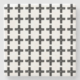 Porta-copo De Pedra Símbolo matemático preto e branco "Plus" - Lino Cu