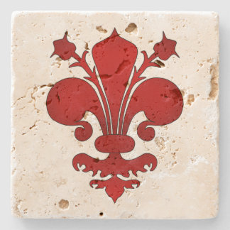 Porta-copo De Pedra Símbolo vermelho de pulgas medieval