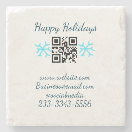 Porta-copo De Pedra simple custom QR code add your name text Classic