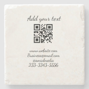 Porta-copo De Pedra simples código QR personalizado adicionar seu nome