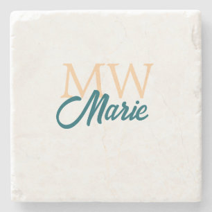 Porta-copo De Pedra simples minimal adicionar nome monograma laranja a