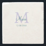 Porta-copo De Pedra simples nome de adição monograma, cor verde roxa<br><div class="desc">design</div>