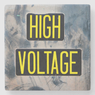 Porta-copo De Pedra Sinal de aviso de alta tensão - FUNNY