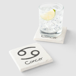 Porta-copo De Pedra Sinal Zodiac do cancer em Fundo Branco