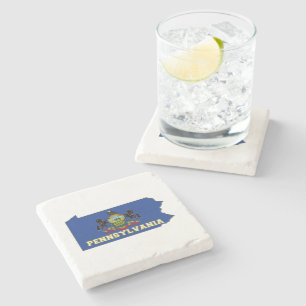 Porta-copo De Pedra Sinalizador de Estado Formatado do Mapa Silhouette