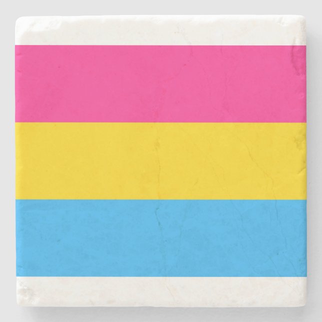 Porta-copo De Pedra Sinalizador do Orgulho Pansexual (Frente)