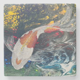 Porta-copo De Pedra Single Koi on Coaster