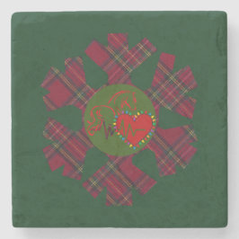 Porta-copo De Pedra Single Plaid Snowflake 