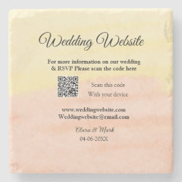 Porta-copo De Pedra Site de casamento adicionar código Q R digitalizaç