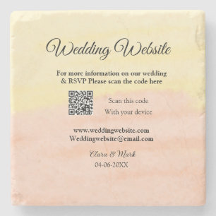 Porta-copo De Pedra Site de casamento adicionar código Q R digitalizaç