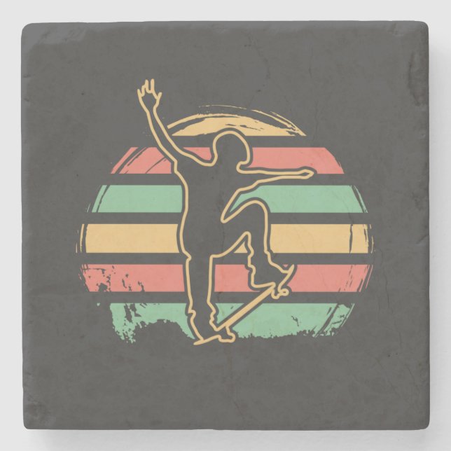 Porta-copo De Pedra Skater Retro (Frente)