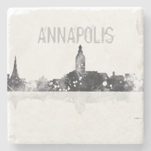 Porta-copo De Pedra SKYLINE de ANNAPOLIS MARYLAND - a pedra bebe a