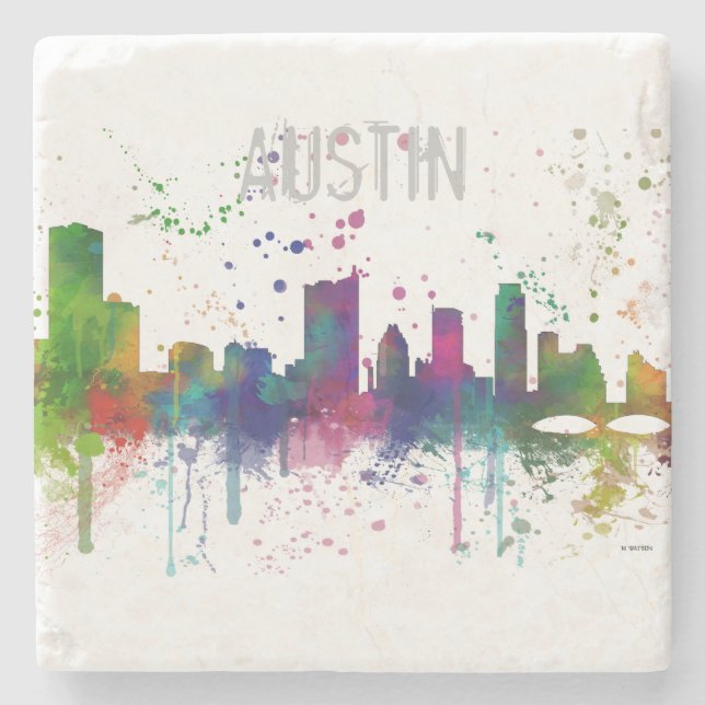 PORTA-COPO DE PEDRA SKYLINE DE AUSTIN TEXAS (Frente)