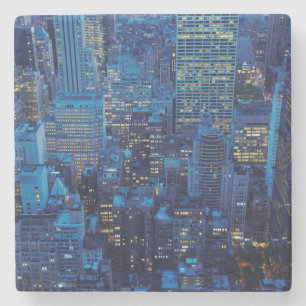 Porta-copo De Pedra Skyline de NYC, opinião de ângulo alto no
