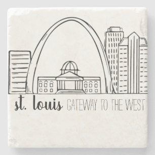 Porta-copo De Pedra Skyline de St Louis