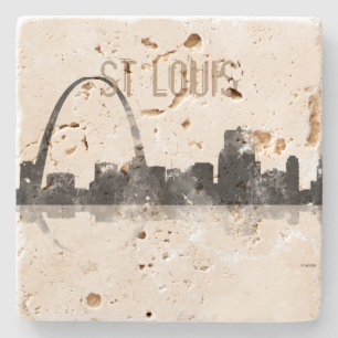 PORTA-COPO DE PEDRA SKYLINE DE ST LOUIS, MISSOURI