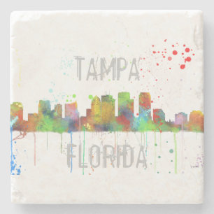 PORTA-COPO DE PEDRA SKYLINE DE TAMPA, FLORIDA