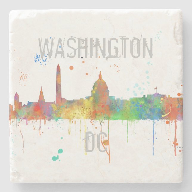 PORTA-COPO DE PEDRA SKYLINE DO WASHINGTON DC (Frente)