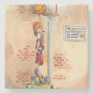 Porta-copo De Pedra Slam Dunk, em Basquetebol Hoop, por Jay Throckmort