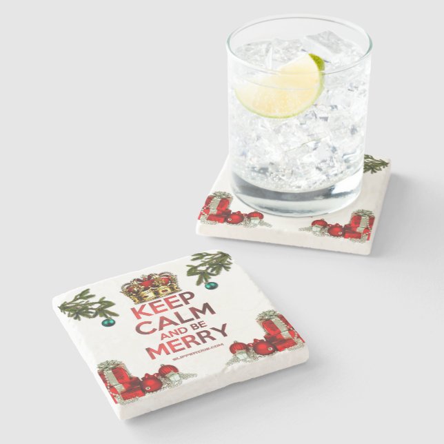 Porta-copo De Pedra SlipperyJoe's Feliz Árvore Artística de Natal (Lateral)