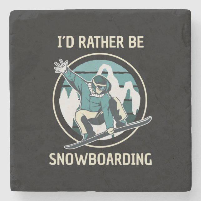 Porta-copo De Pedra Snowboard - Eu Preferencialmente Snowboard (Frente)