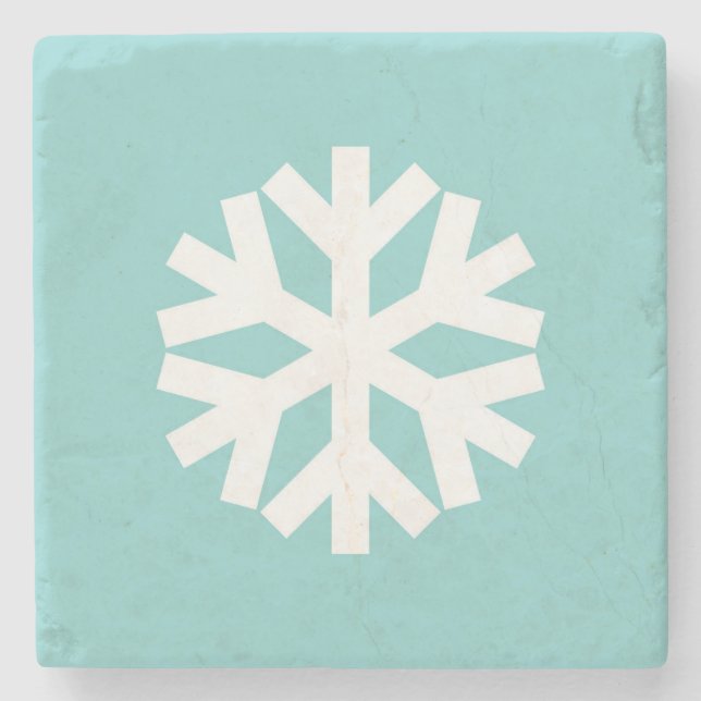 Porta-copo De Pedra Snowflake blue (Frente)