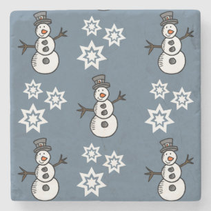 Porta-copo De Pedra Snowman