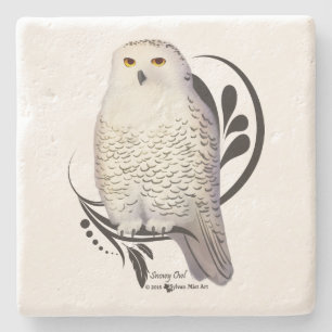 Porta-copo De Pedra Snowy Owl