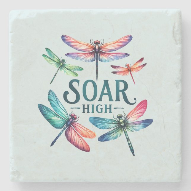 Porta-copo De Pedra Soar High - Dragonfly Artística (Frente)