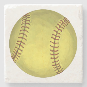 Porta-copo De Pedra Softball Art Pintado