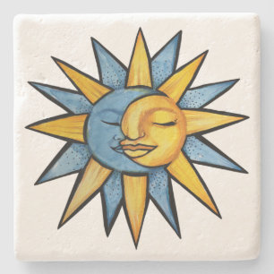 Porta-copo De Pedra Sol e Lua