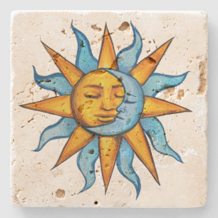 Porta-copo De Pedra Sol e Lua Sunshine Moon Child