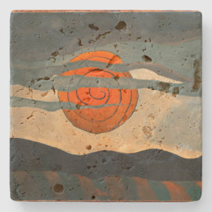Porta-copo De Pedra Sol Vermelho Arthur Dove