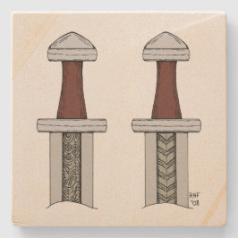 Porta-copo De Pedra Soldadura de padrão de espada em Viking