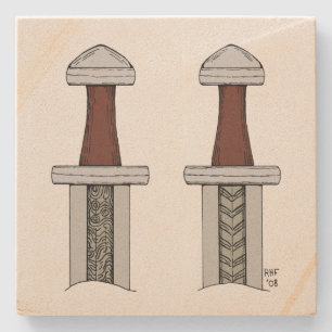 Porta-copo De Pedra Soldadura de padrão de espada em Viking