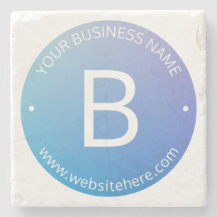 Porta-copo De Pedra Sombreado Azul e Roxo com Texto Editável