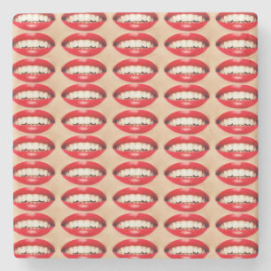 Porta-copo De Pedra Sorriso perfeito Fatale Pop-art