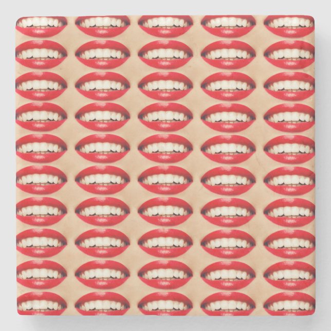 Porta-copo De Pedra Sorriso perfeito Fatale Pop-art (Frente)