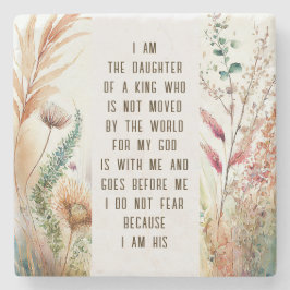 Porta-copo De Pedra Sou filha de uma citação de fé cristã-rei