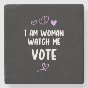Porta-copo De Pedra Sou Mulher, Cuidado Para Votar