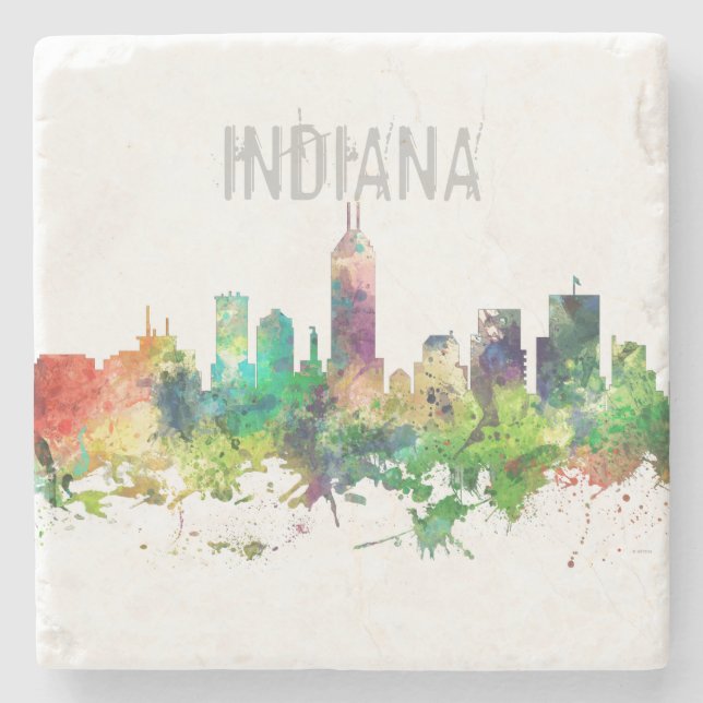 PORTA-COPO DE PEDRA SP DA SKYLINE DE INDIANAPOLIS, INDIANA - (Frente)